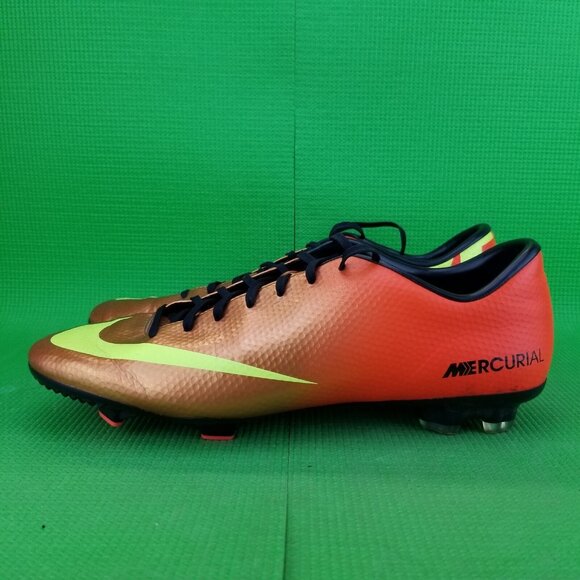 ✅2013 Nike Mercurial Victory IV FG Soccer Cleats Men's 13 Blaze/Orange/Gold/Lime - Picture 9 of 12